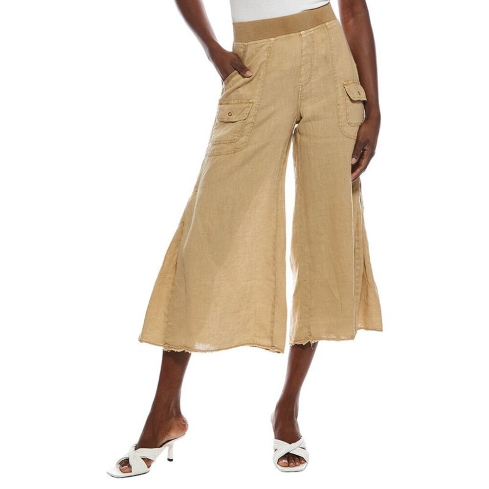 Xcvi Womens Contina Crop Linen Pant, Pink
